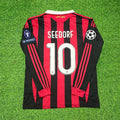 Milan 2009 2011 Retro Long Sleeve Jersey – Clarence Seedorf – Back View