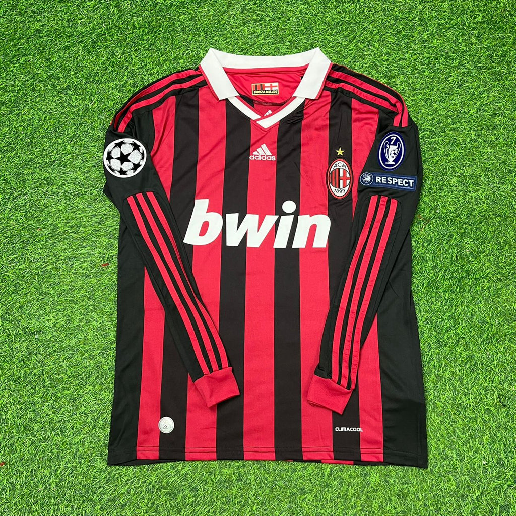 Milan 2009 2011 Retro Long Sleeve Jersey – Clarence Seedorf – Detailed View