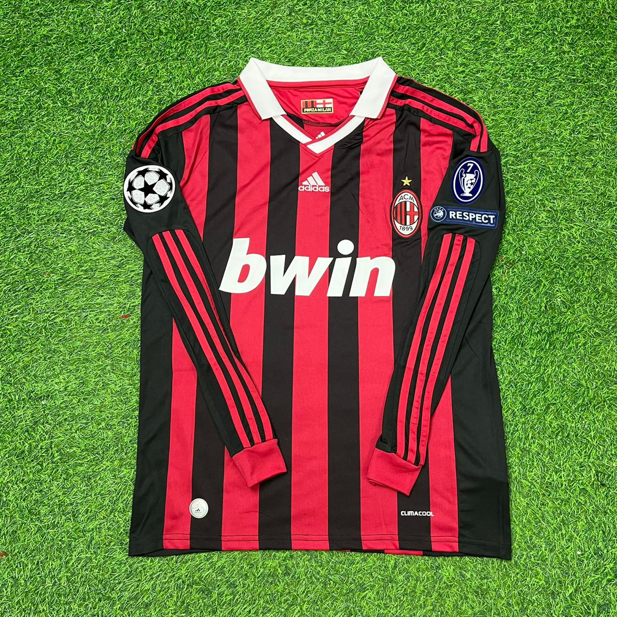 Milan 2009 2011 Retro Long Sleeve Jersey – Clarence Seedorf – Detailed View