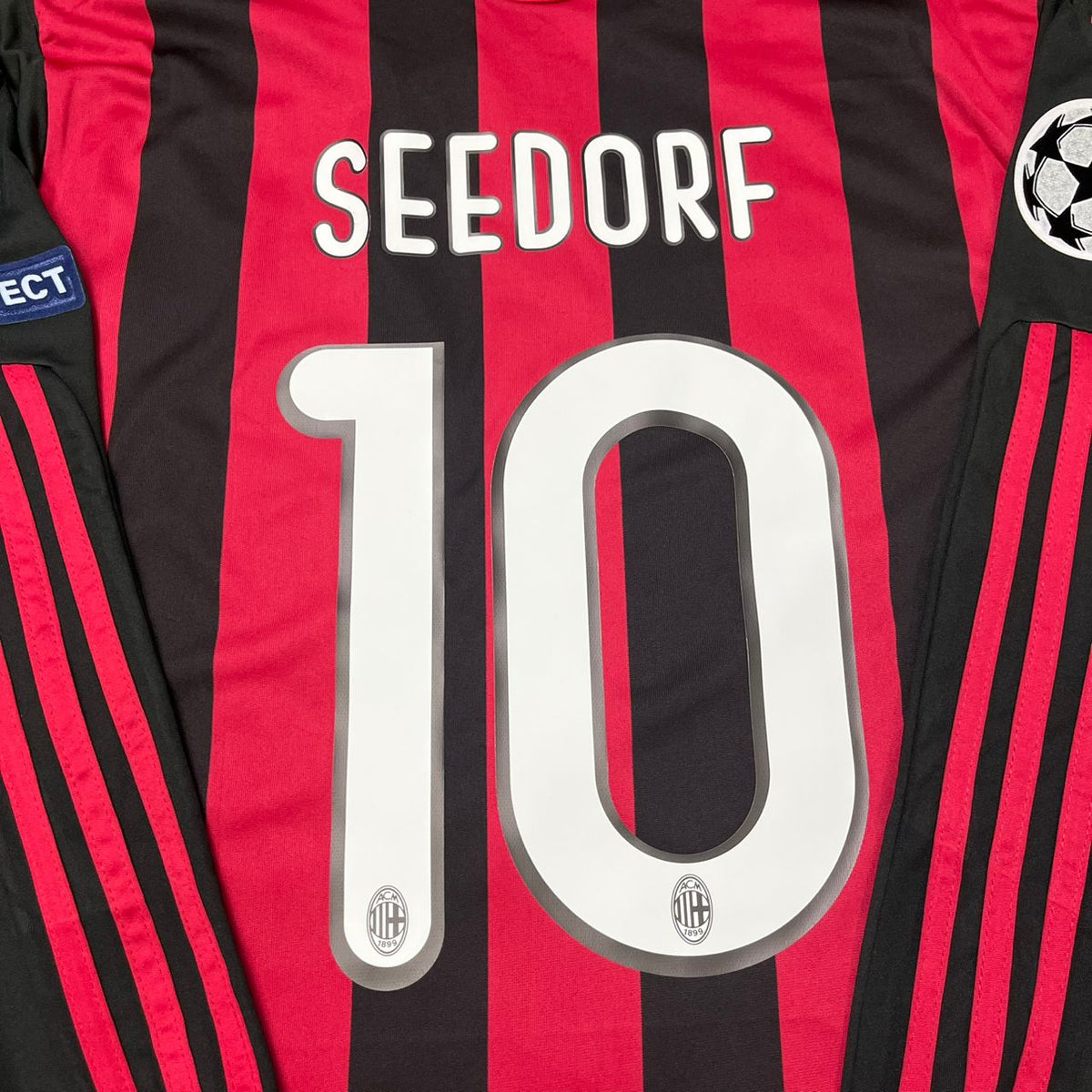 Milan 2009 2011 Retro Long Sleeve Jersey – Clarence Seedorf – Front View