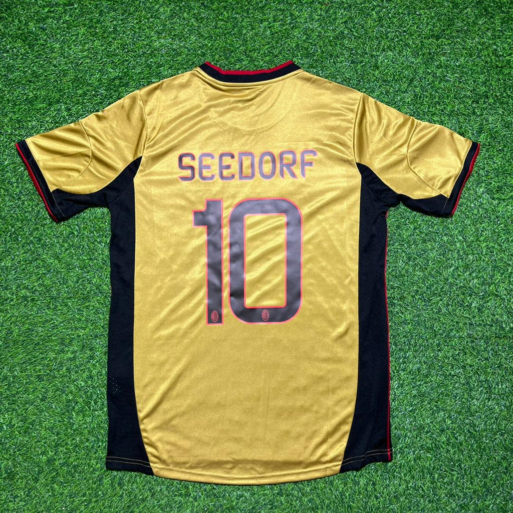 AC Milan Gold Retro Jersey – Clarence Seedorf #10 – Back View