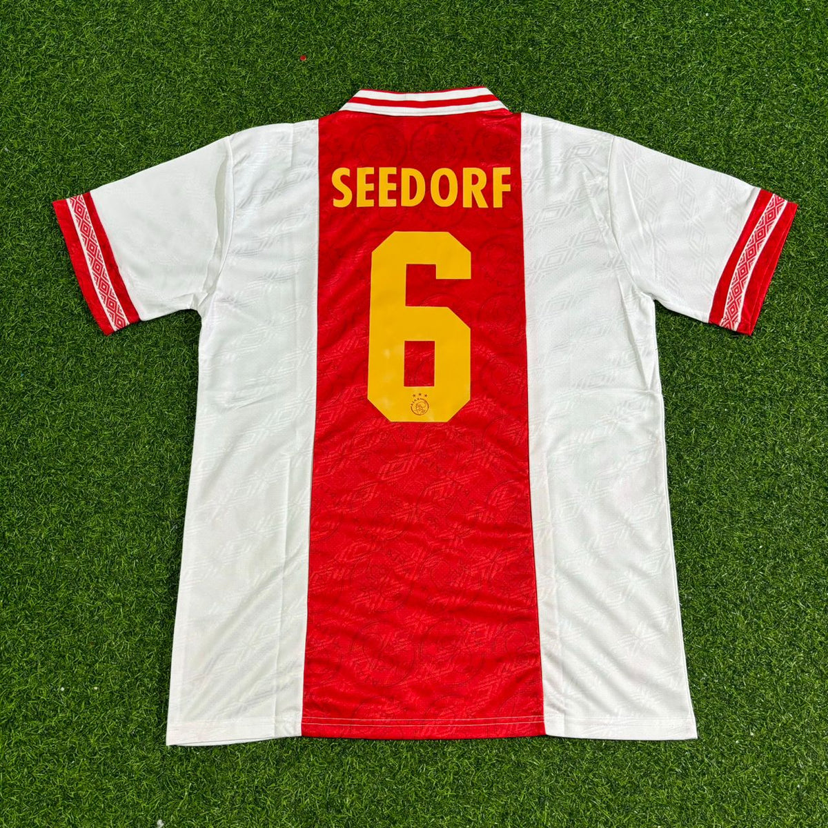 Clarence Seedorf Ajax Retro Golden Printing Football Jersey – Back View