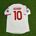 2009 Clarence Seedorf Milan 2010 Season White Retro Football Jersey – Back View