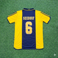 Clarence Seedorf Ajax Retro Yellow Football Jersey – Back View