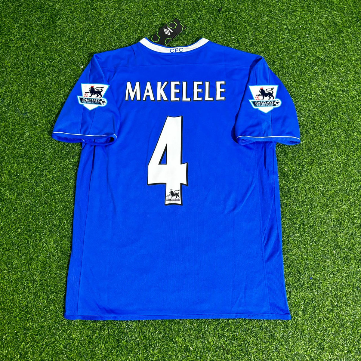 Claude Makelele Chelsea 2003 2005 Season Home Navy Blue Retro Jersey – Back View