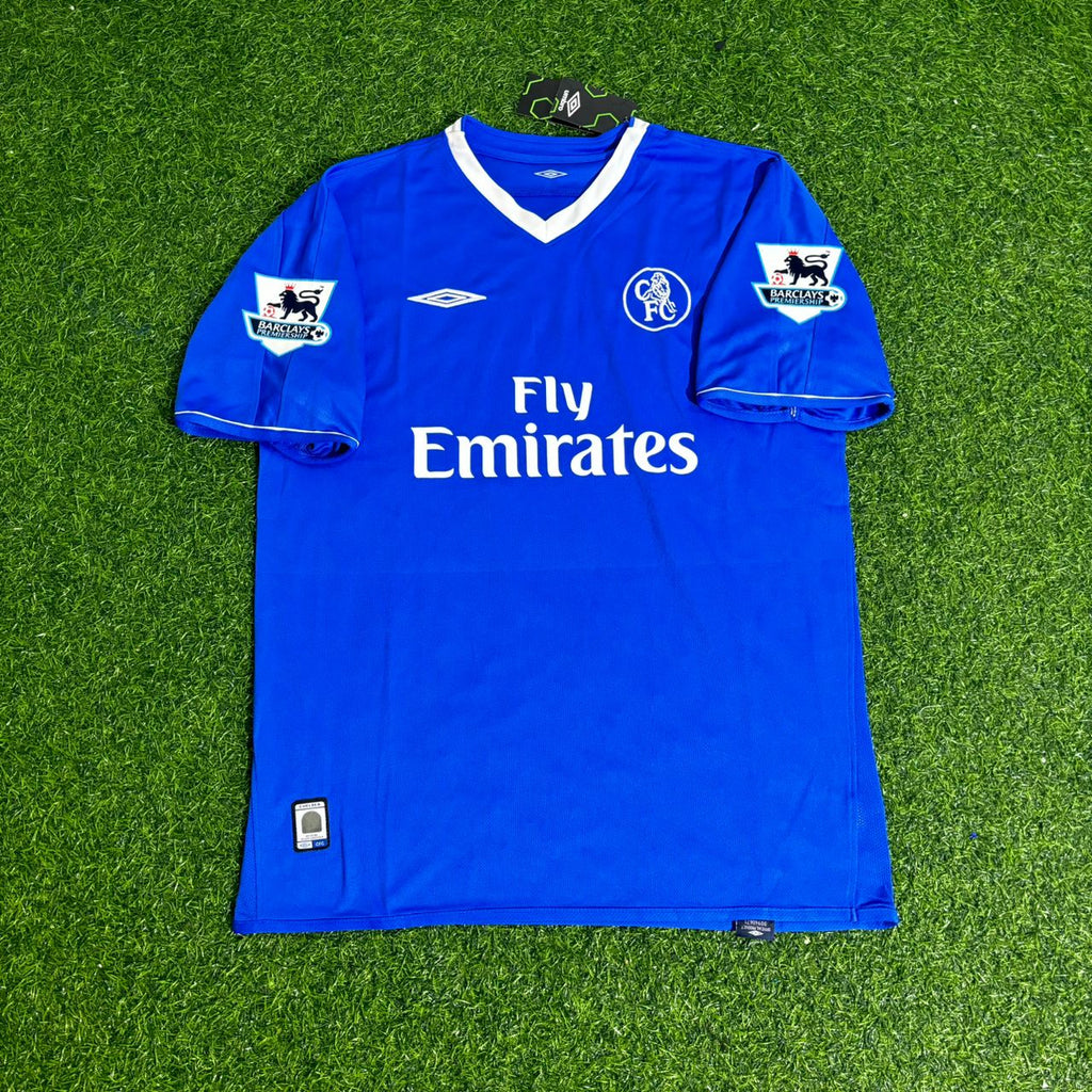 2003 Joe Cole Chelsea 2005 Season Home Navy Blue Retro Football Jersey – Front View