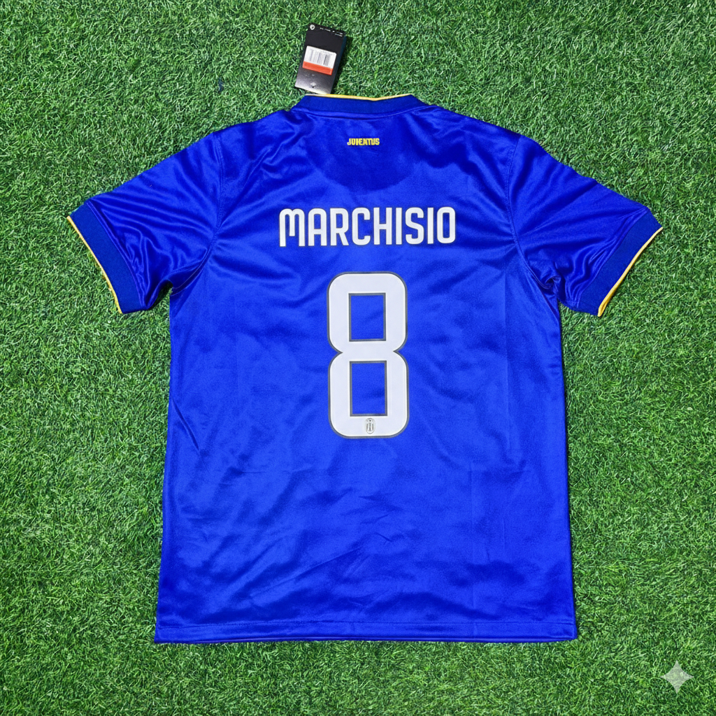 Juventus 2014/15 Retro Blue Football Jersey – Claudio Marchisio – Back View