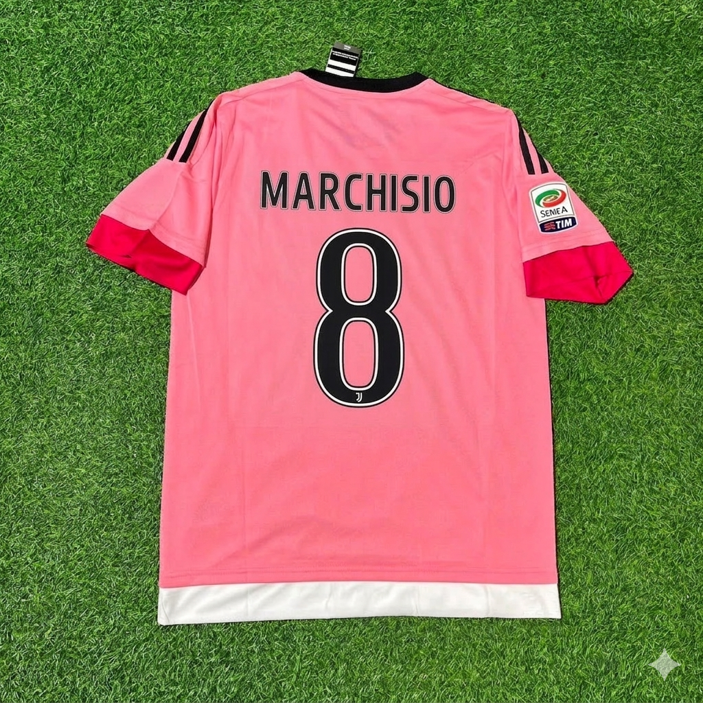 Juventus Retro Pink 2015-2016 Jersey – Claudio Marchisio – Back View