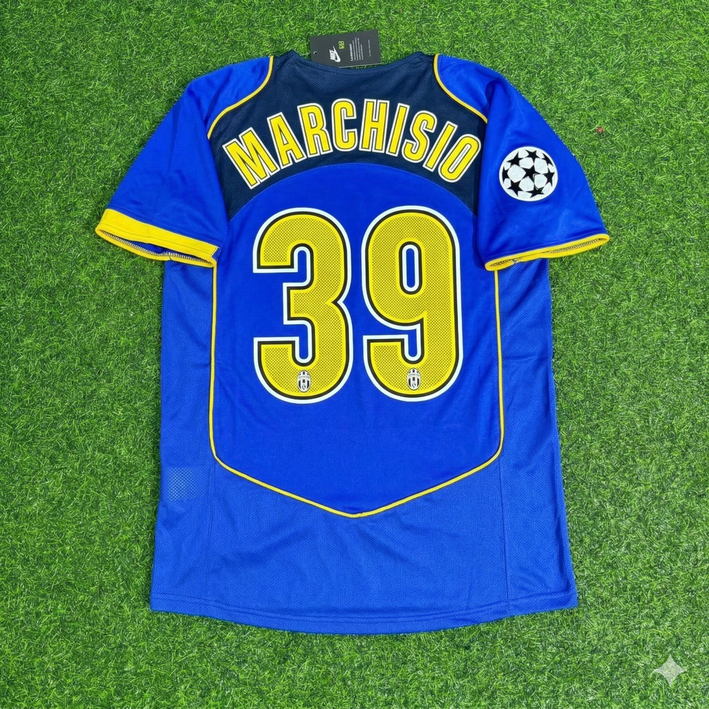 Juventus 2004-2005 Blue Retro Jersey | Kit | | – Claudio Marchisio – Back View