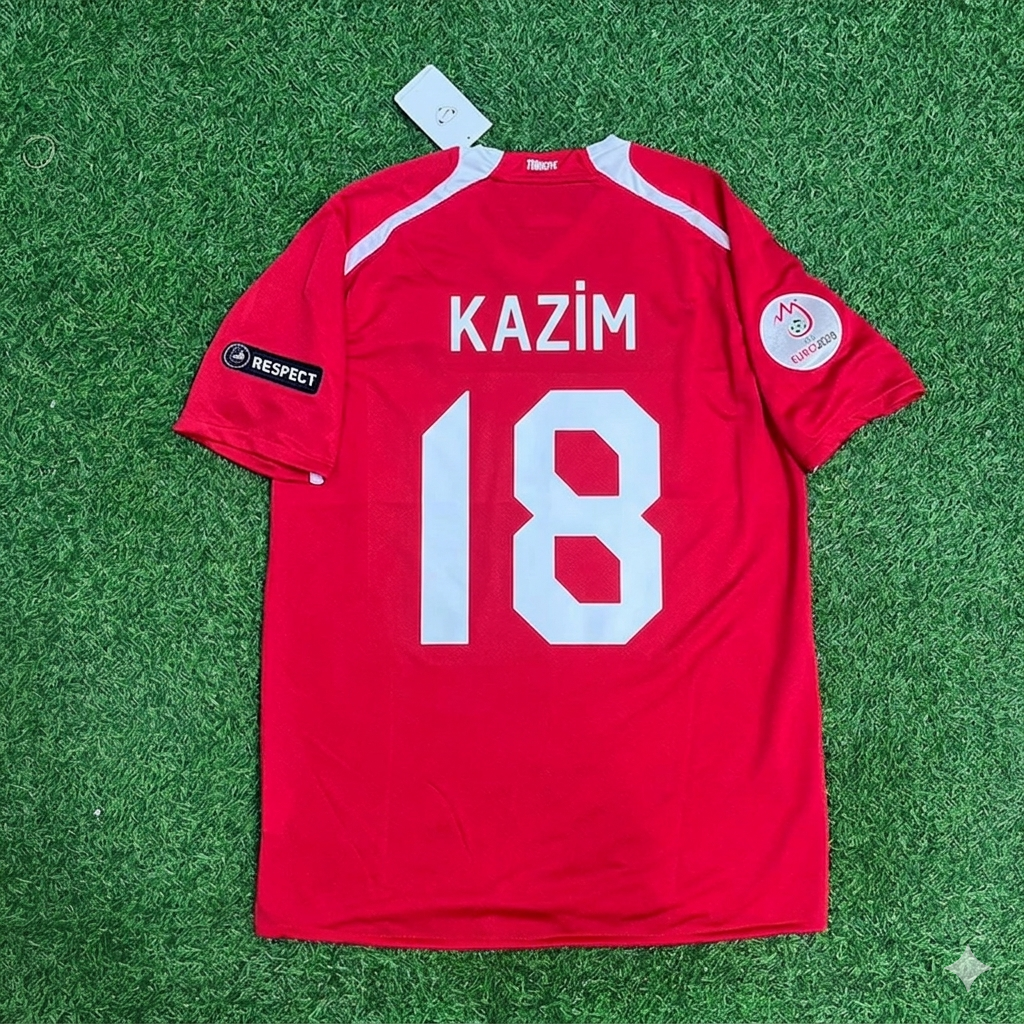 Türkiye Euro 2008 Turkey Retro Football Jersey – Colin Kâzım-Richards #18 – Back View