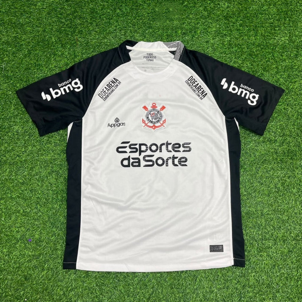 Corinthians White Black Kit Jersey – Back View