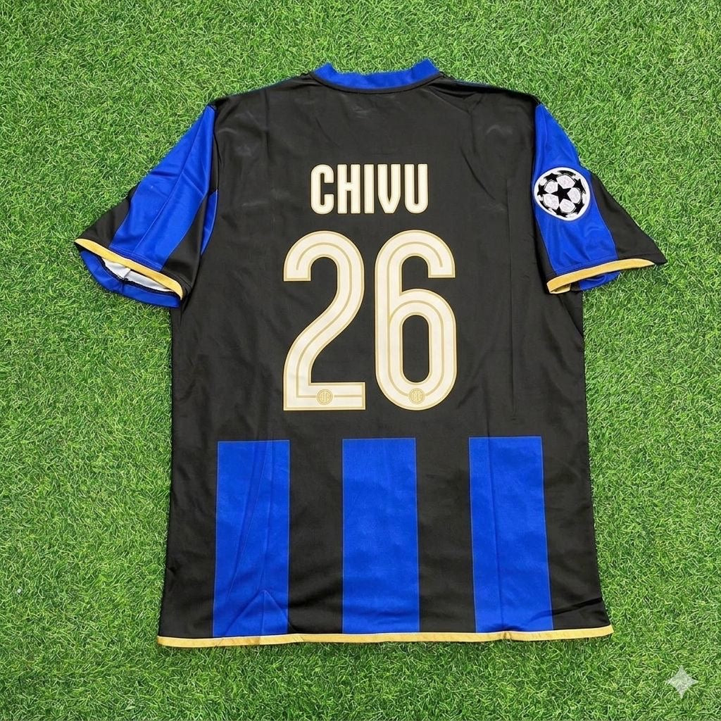 2008/09 Cristian Chivu #26 Inter Milan Retro Football Jersey – Back View