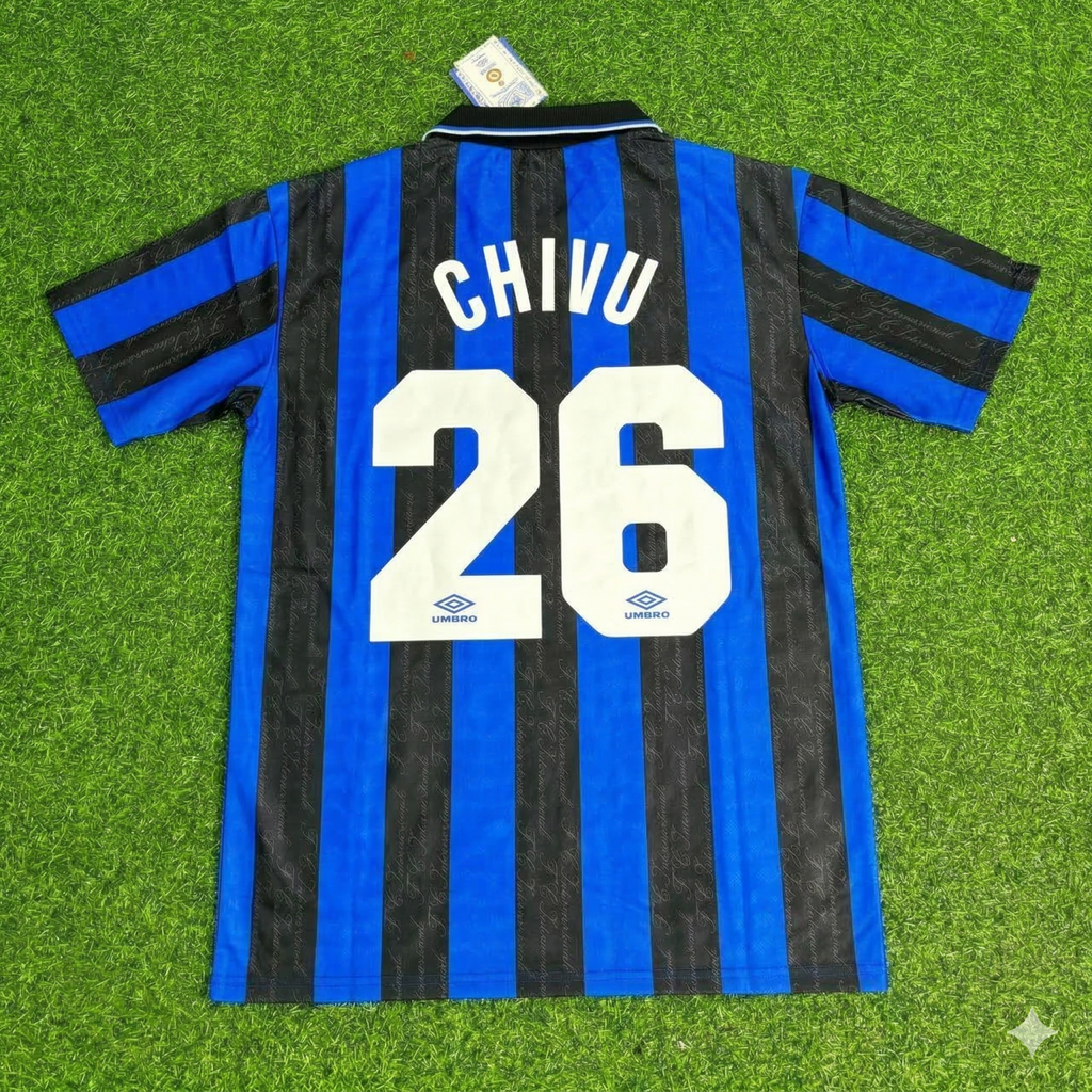 Cristian Chivu Inter Home Retro Football Jersey – Back View