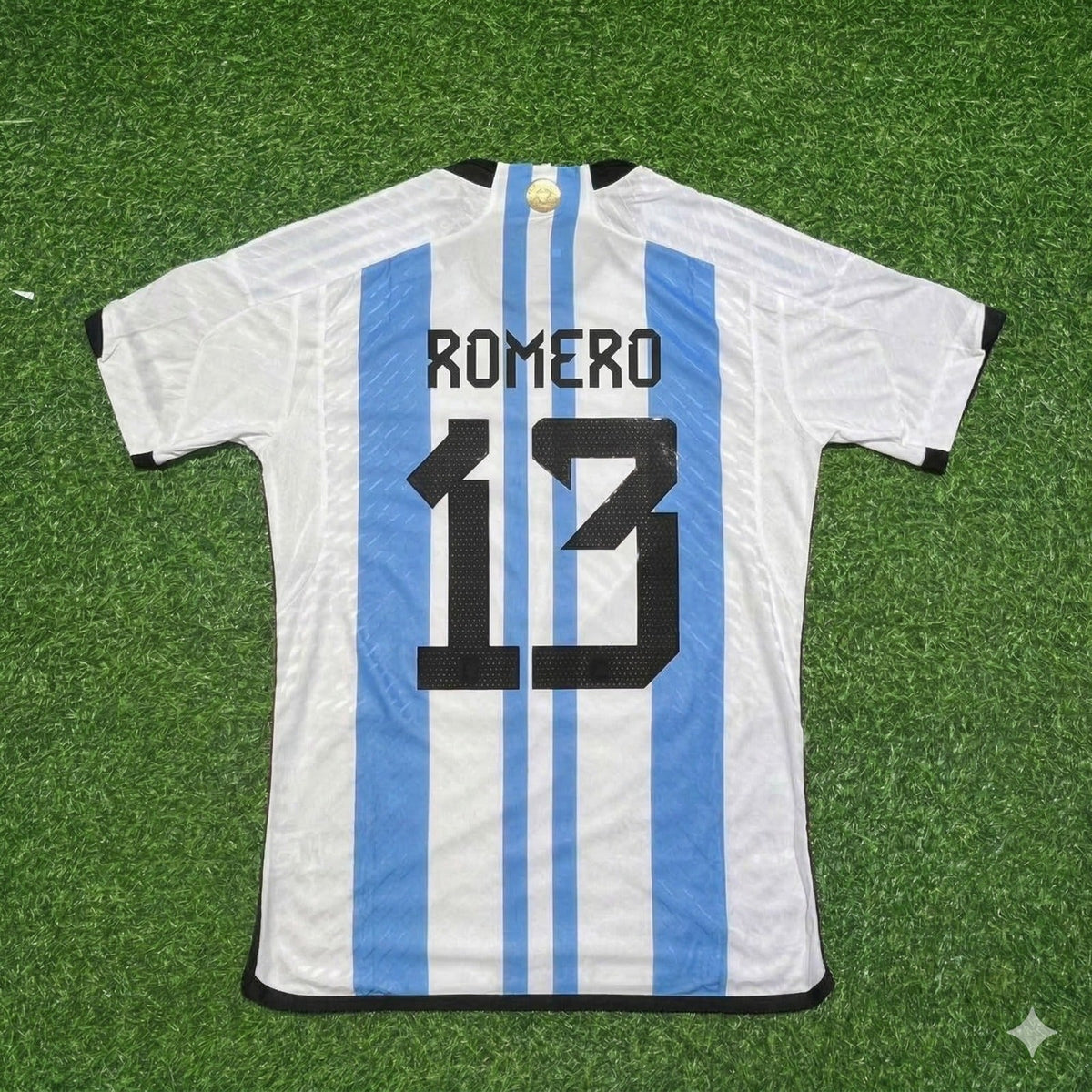 2022 Argentina World Cup Cristian Romero 13- Qatar Champion Home Football Jersey – Back View