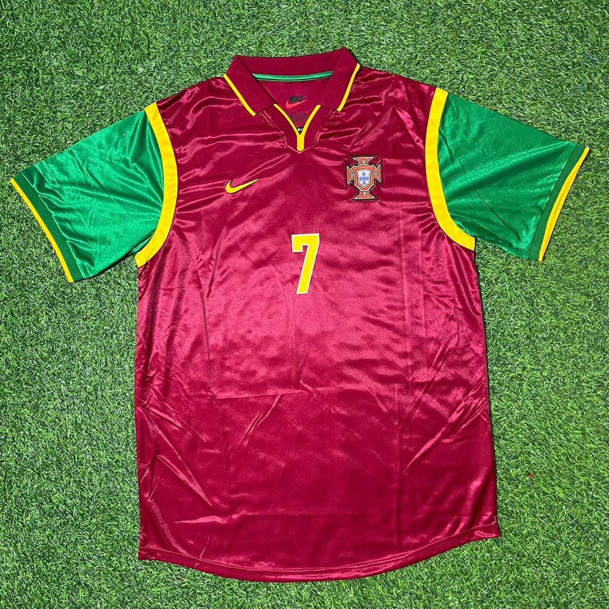2003 Cristiano Ronaldo #7 Portugal International Debut Retro Football Jersey – Front View