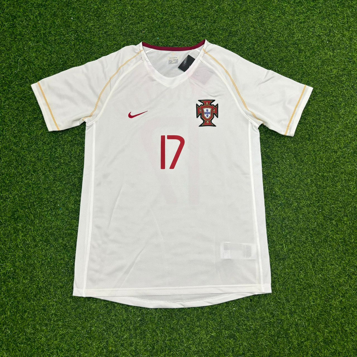 Portugal Debut Retro White Football Jersey – Cristiano Ronaldo 17 – Front View