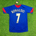 Cristiano Ronaldo Manchester United 2005/2006 Blue Red Retro Football Jersey – Back View