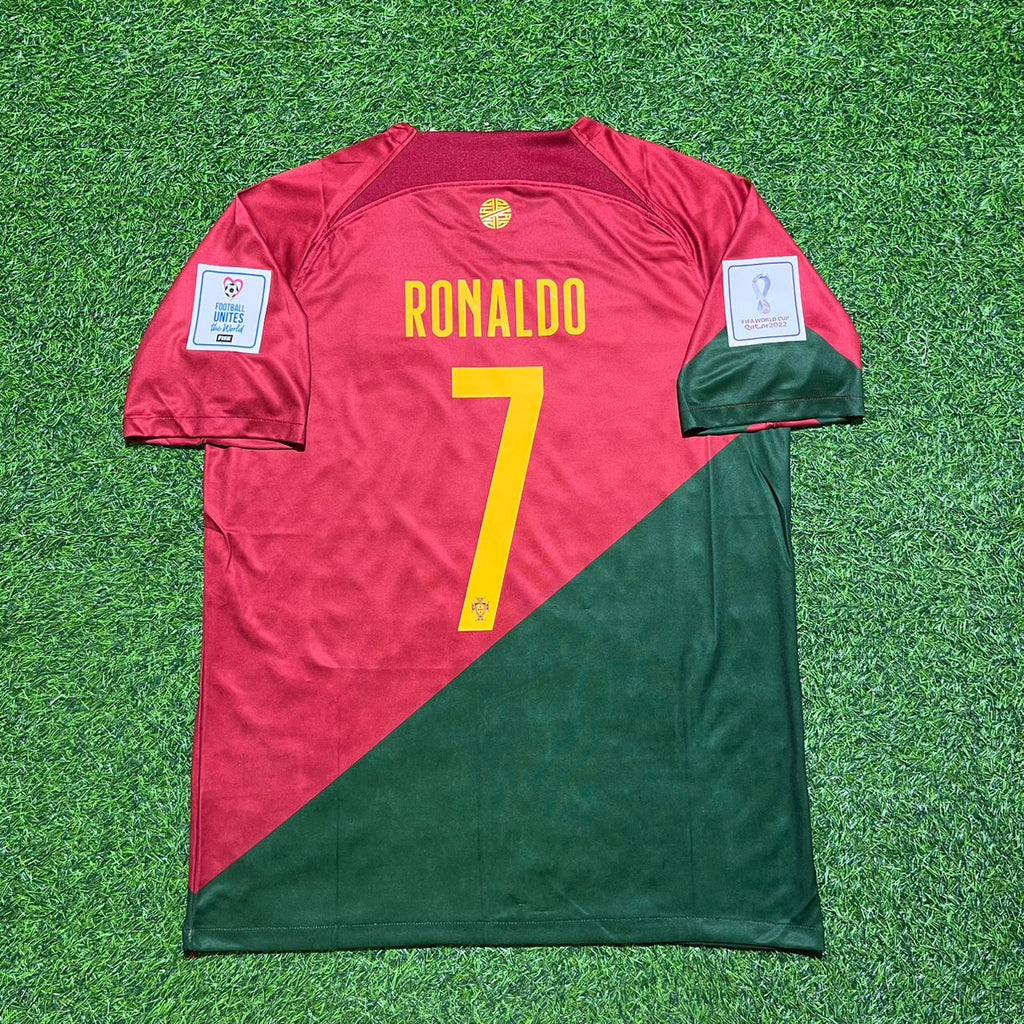 Cristiano Ronaldo #7 Portugal 2022 World Cup Home Retro Football Jersey – Back View