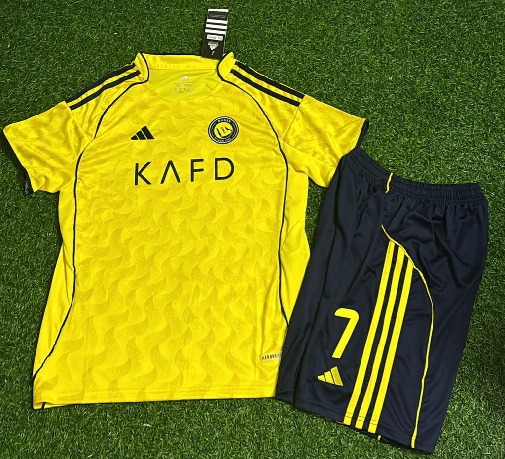 Cristiano Ronaldo CR7 Al Nassr Kids New Season Football Jersey – Front View