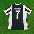 Cristiano Ronaldo #7 Juventus Home Black White Retro Football Jersey – Back View