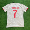 2019 Cristiano Ronaldo Juventus 2020 White Retro Football Jersey – Back View