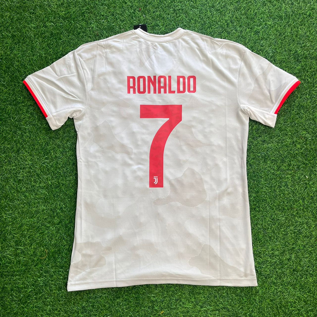 2019 Cristiano Ronaldo Juventus 2020 White Retro Football Jersey – Back View