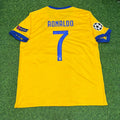Cristiano Ronaldo Juventus Yellow Retro Football Jersey – Back View