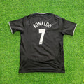 2003 Cristiano Ronaldo Manchester United 2004 Retro Black Football Jersey – Back View