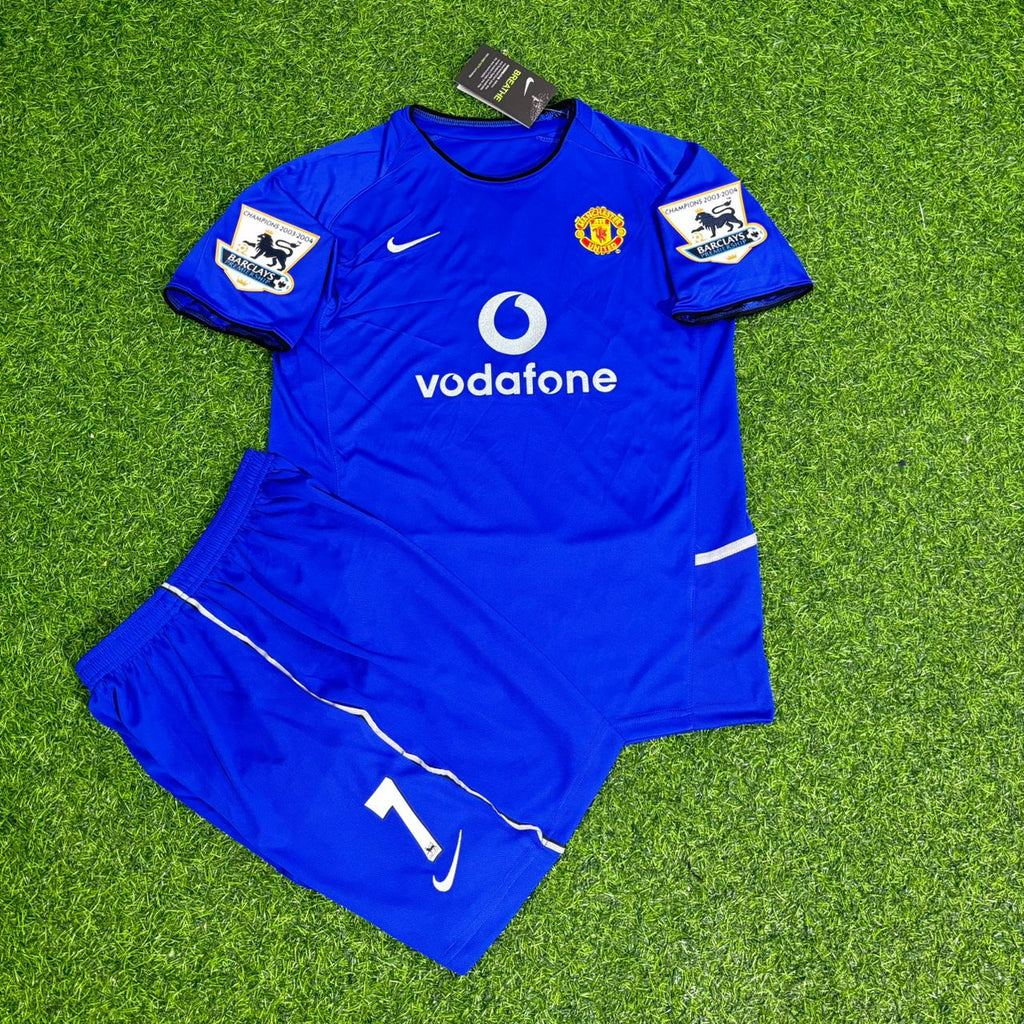 Manchester United 2003 Blue Retro Kids Football Jersey – Cristiano Ronaldo – Front View