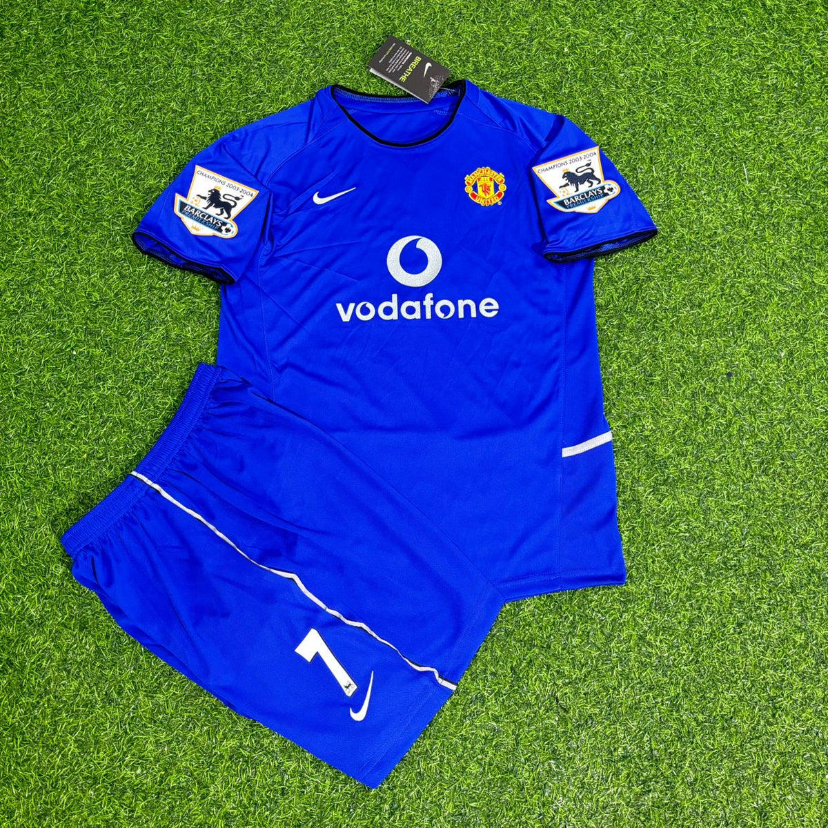 Manchester United 2003 Blue Retro Kids Football Jersey – Cristiano Ronaldo – Front View