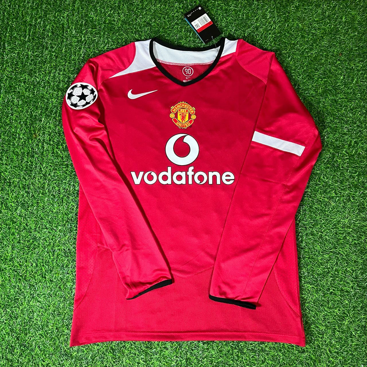 Cristiano Ronaldo Manchester United 2005 Champions League Patch Retro Kit Jersey – Front View