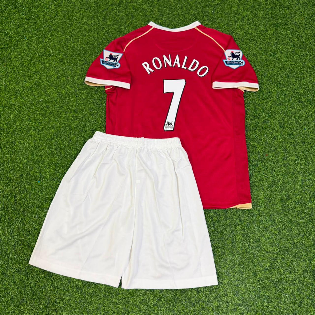 Cristiano Ronaldo #7 Manchester United 2006-2007 Kids Home Football Jersey – Back View