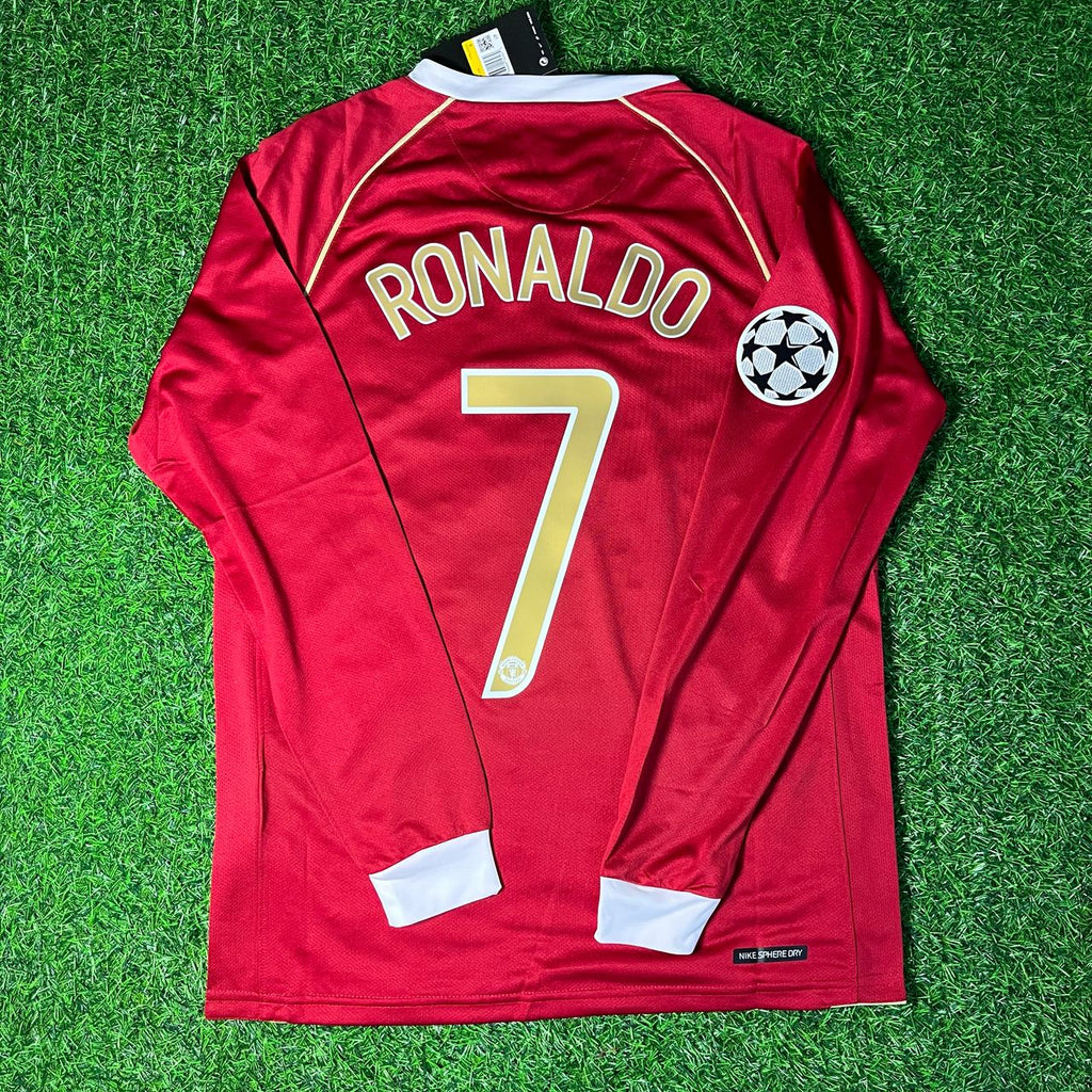2006 Cristiano Ronaldo #7 Manchester United 2007 Red Golden Football Jersey – Back View