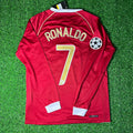 2006 Cristiano Ronaldo #7 Manchester United 2007 Red Golden Football Jersey – Back View