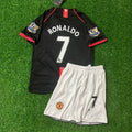 Cristiano Ronaldo Manchester United 07/08 Black Kids Football Jersey for Children – Back View