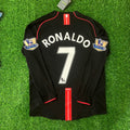 Cristiano Ronaldo 2007-2008 Manchester United Black Retro Jersey – Back View