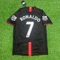 Cristiano Ronaldo Manchester United 2007–2008 Black Retro Football Jersey – Back View