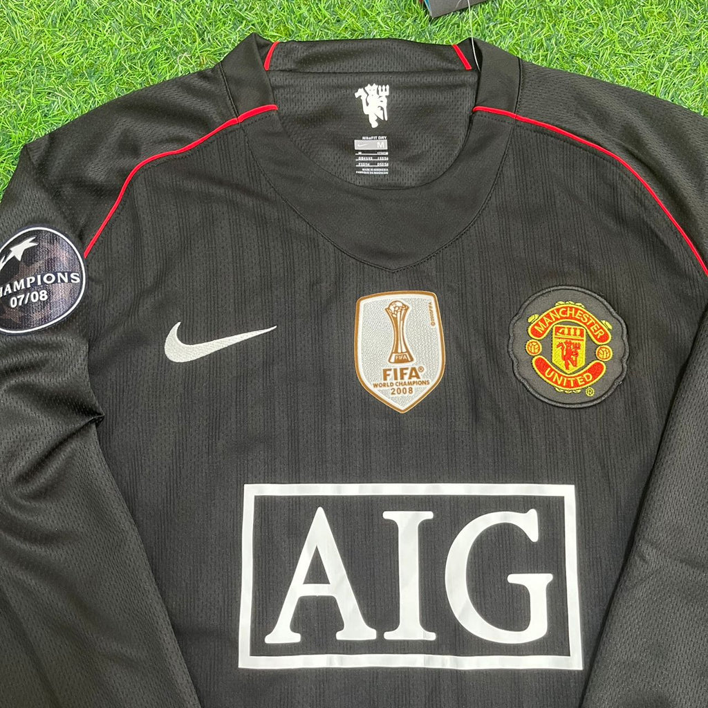 2007/08 Manchester United Champions League Patch Black Retro Football Jersey – Cristiano Ronaldo – 5