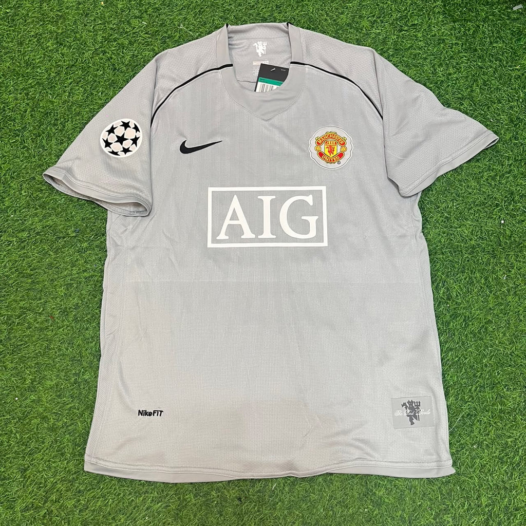 Cristiano Ronaldo Manchester United 2007 2008 Grey Retro Jersey – Front View