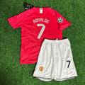 2008 Cristiano Ronaldo Manchester United Final Kids Children Home Football Jersey – Back View