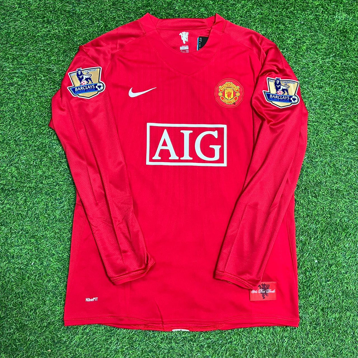2008 Cristiano Ronaldo Manchester United EPL Patch Retro Long Sleeve Football Jersey – Detailed View