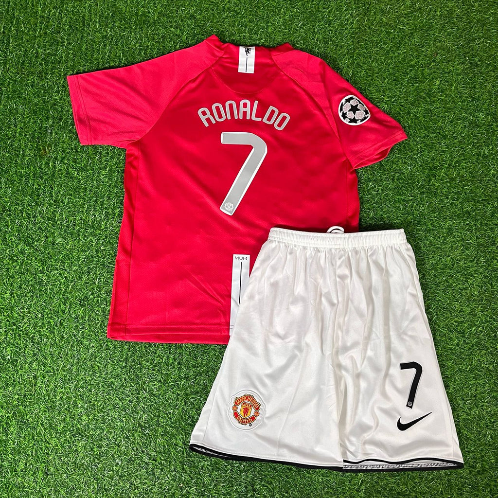 2008 Cristiano Ronaldo Manchester United Final Kids Children Home Football Jersey – 4