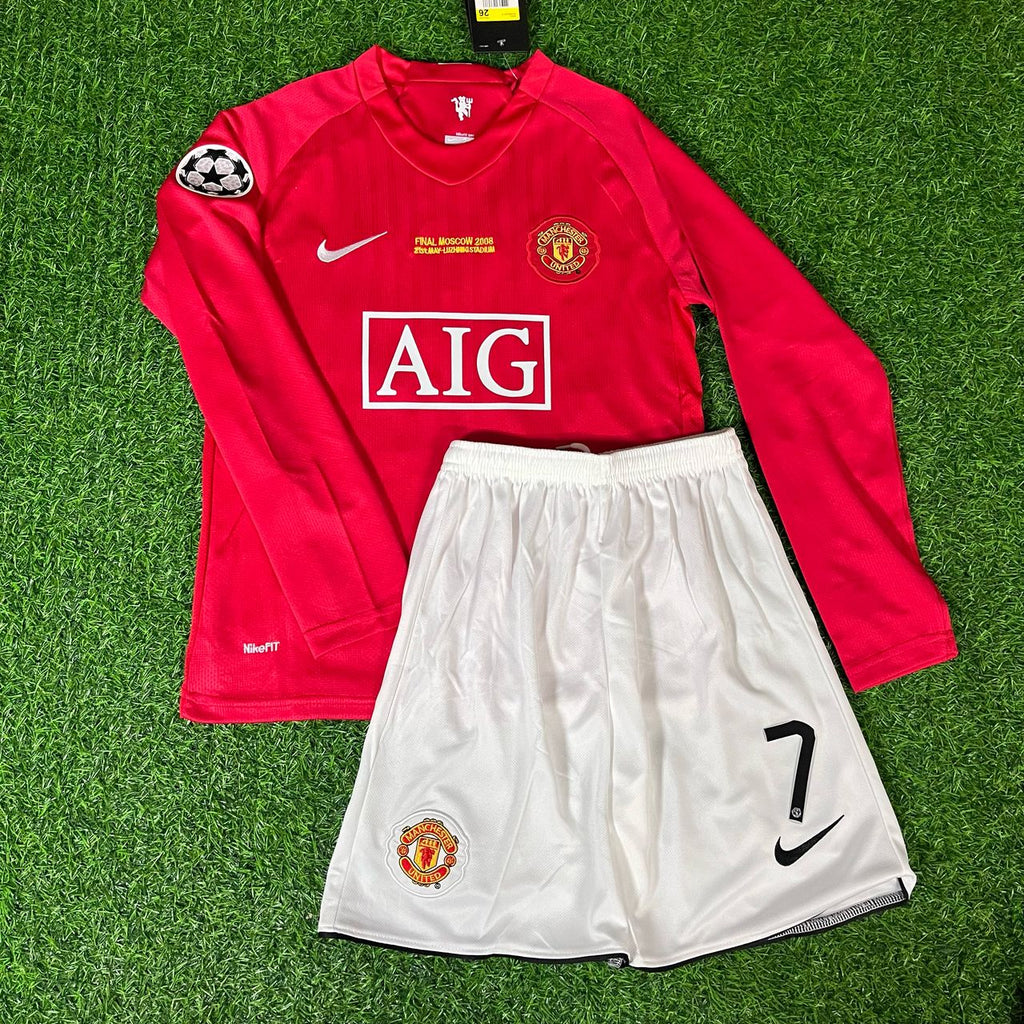 2008 Cristiano Ronaldo 7 - Manchester United Final Red Long Sleeve Football Jersey – Front View