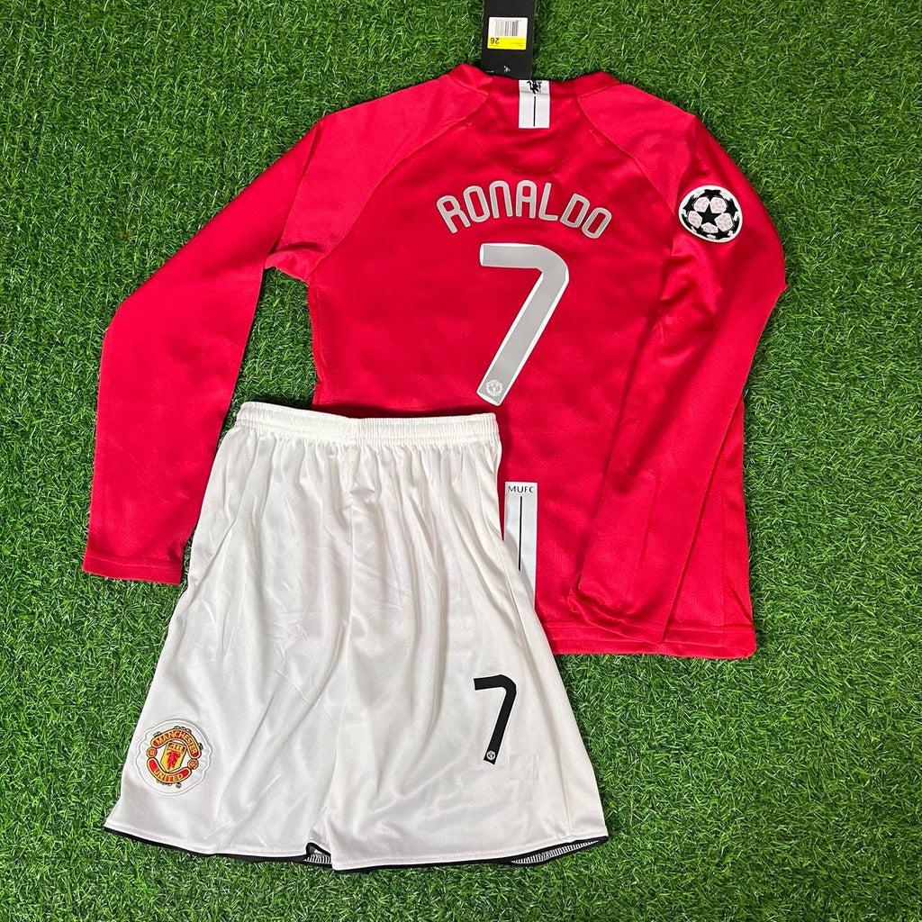 2008 Cristiano Ronaldo 7 - Manchester United Final Red Long Sleeve Football Jersey – Back View