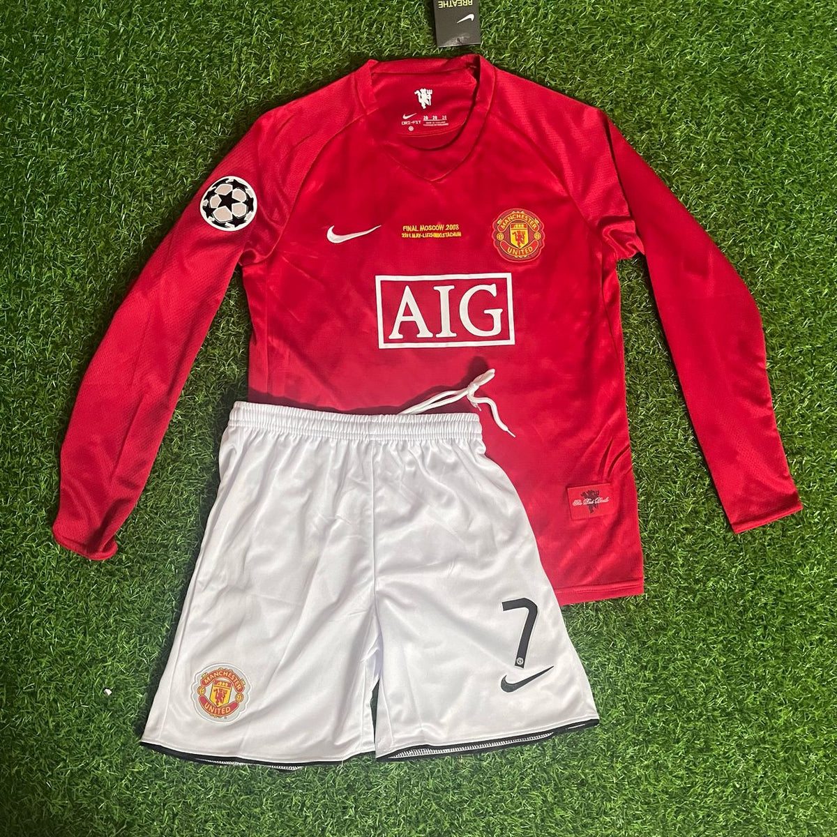 2008 Cristiano Ronaldo 7 - Manchester United Final Red Long Sleeve Football Jersey – 5