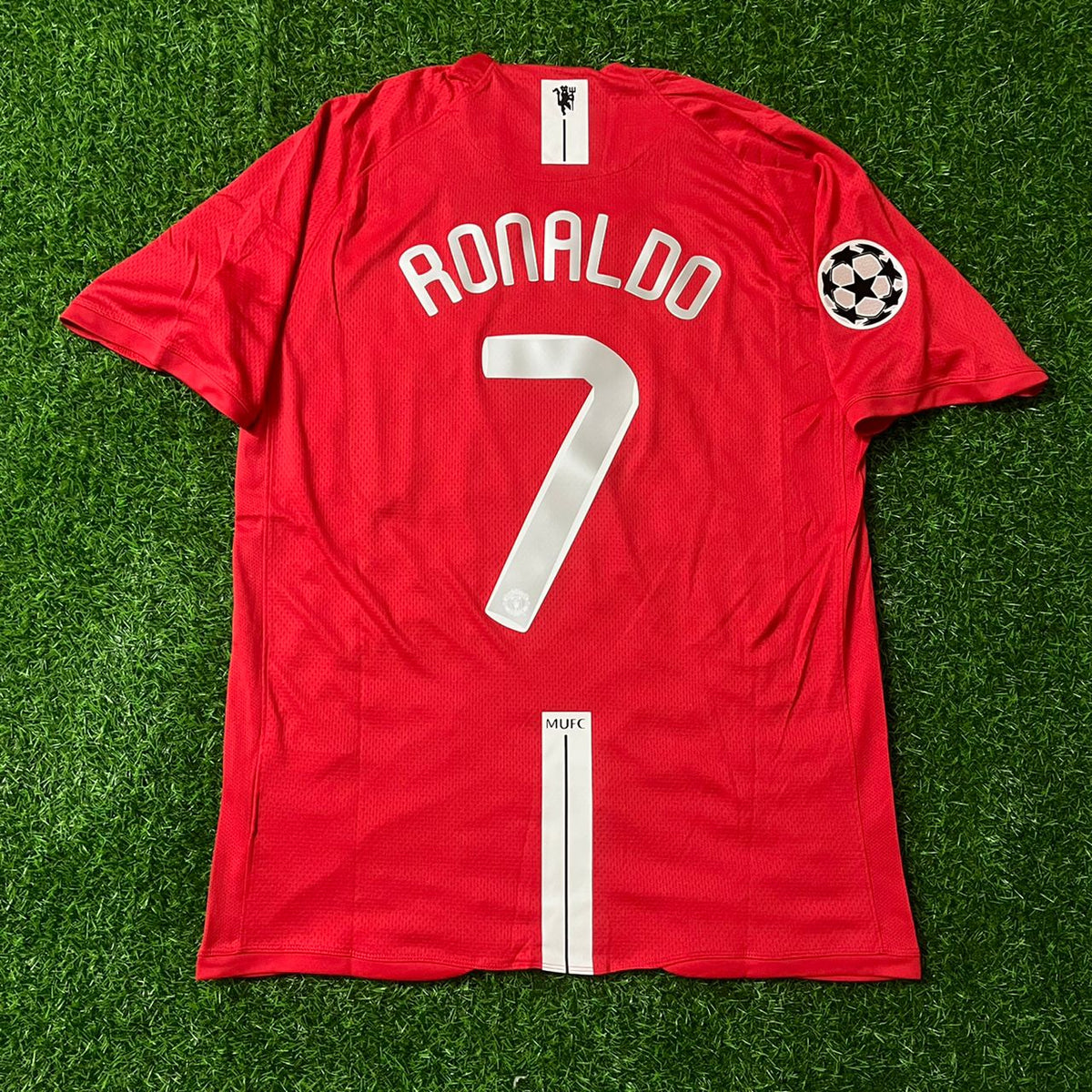 Cristiano Ronaldo CR7 Manchester United Champions League Final Moscow 2008 Retro Red Football Shirt – Back View
