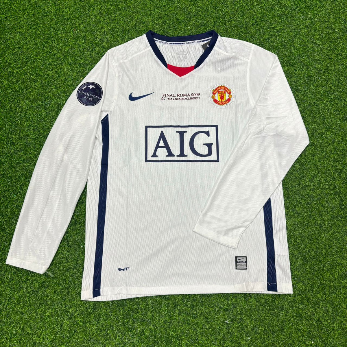 2009 Cristiano Ronaldo Manchester United Champions Leage Final Rome Retro Long Sleeve Football Jersey – 5