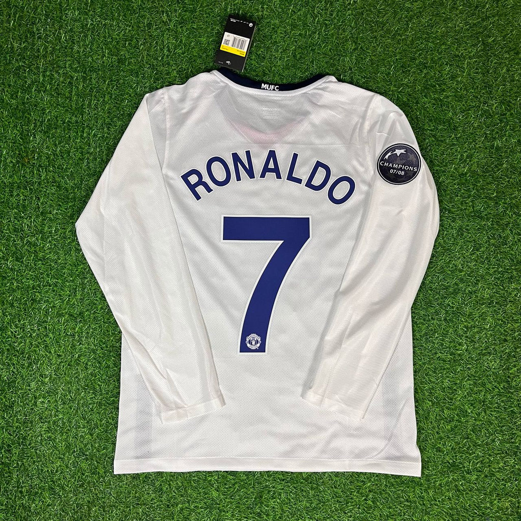 2009 Cristiano Ronaldo Manchester United Champions Leage Final Rome Retro Long Sleeve Football Jersey – Back View