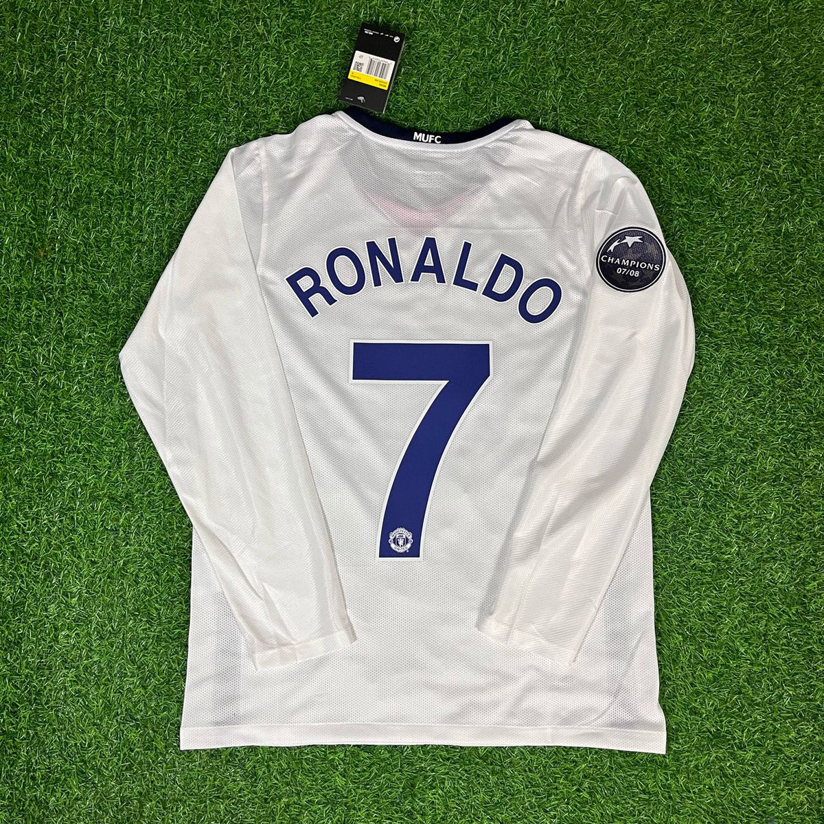 2009 Cristiano Ronaldo Manchester United Champions Leage Final Rome Retro Long Sleeve Football Jersey – Back View
