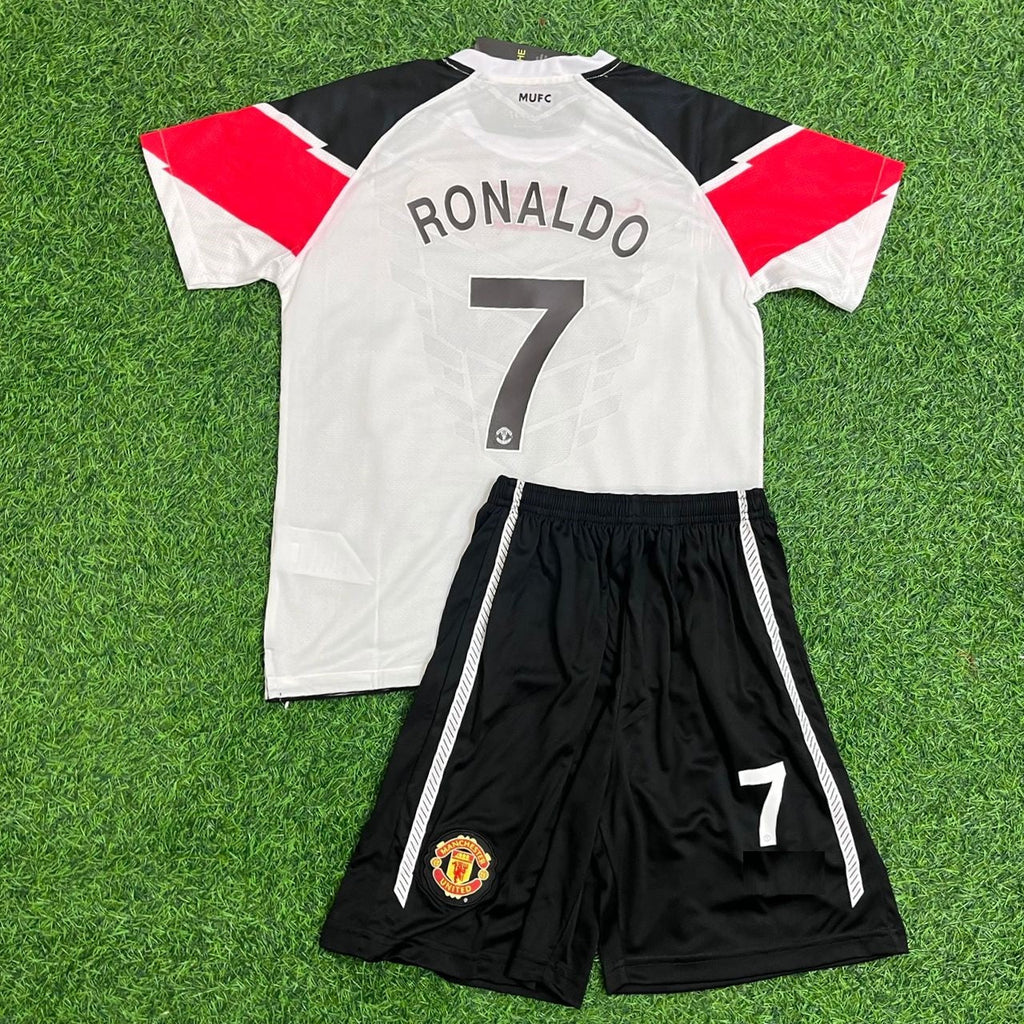Cristiano Ronaldo Manchester United Champions League Final Kids Retro Football Jersey Collection – Back View